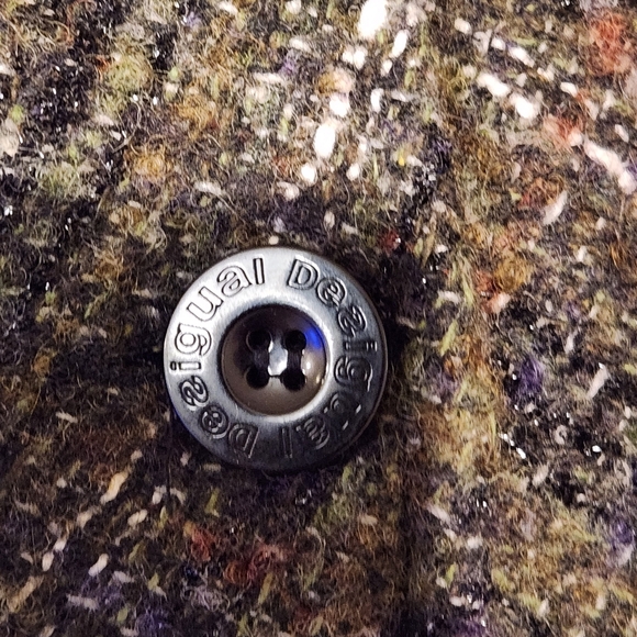 Desigual wool coat size 44 or Large gray/brown with subtle black metallic thread - Picture 9 of 14